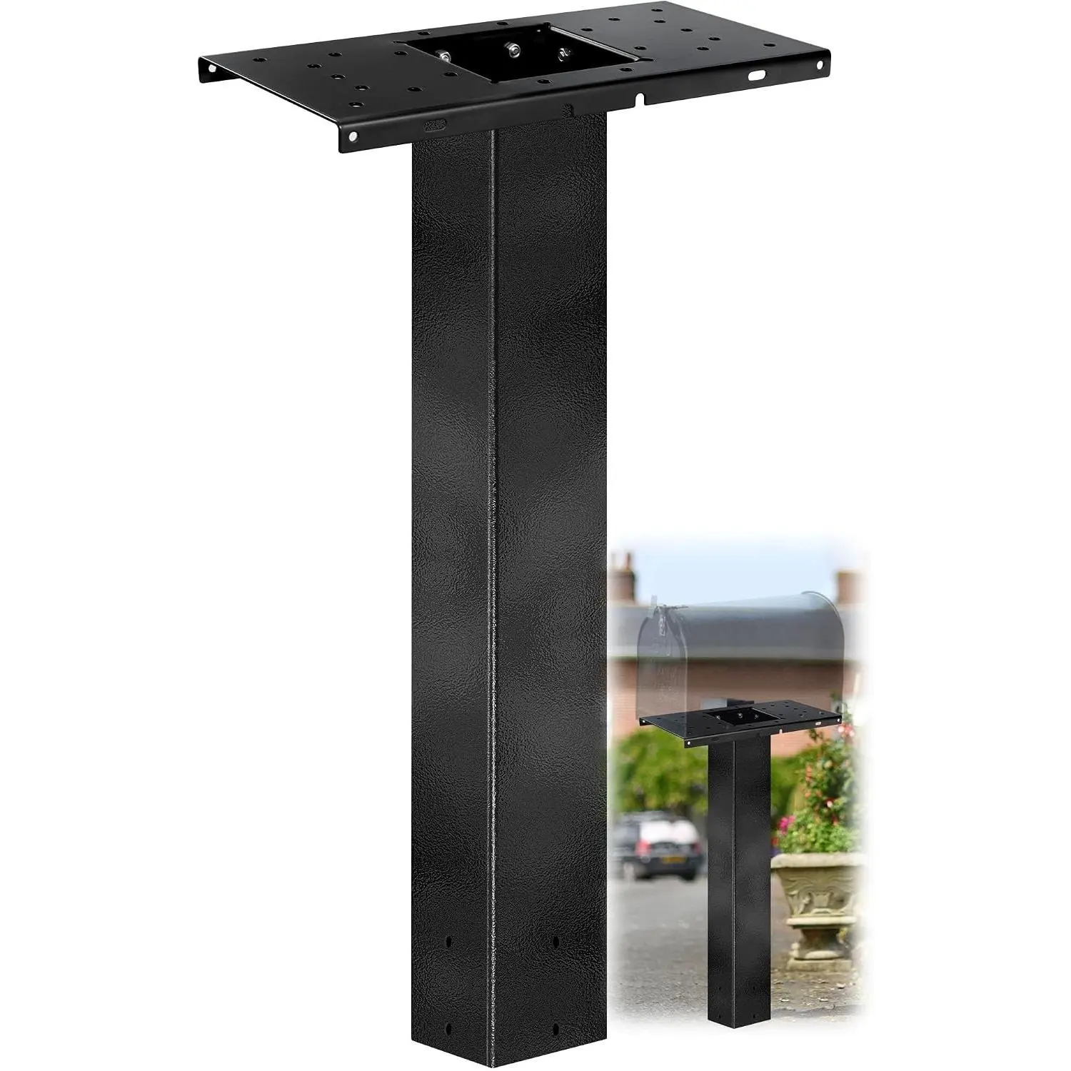 Mailbox Post 51x4x4 inch, In-Ground Mount Mailbox Post for Outside | 51" Heavy Duty Metal Mailbox Post for Outside,Use with Universal Mount Plate for Post-Mount Curbside Residential Mailboxes