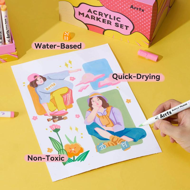 Arrtx 120 Anime Colors Acrylic Markers Brush Tip Paint Pens 120A Art Materials Art School Supplies Artist Grade Arrtx 120 Anime Colors Acrylic Markers Brush Tip Paint Pens 120A Art Materials Art School Supplies Artist Grade