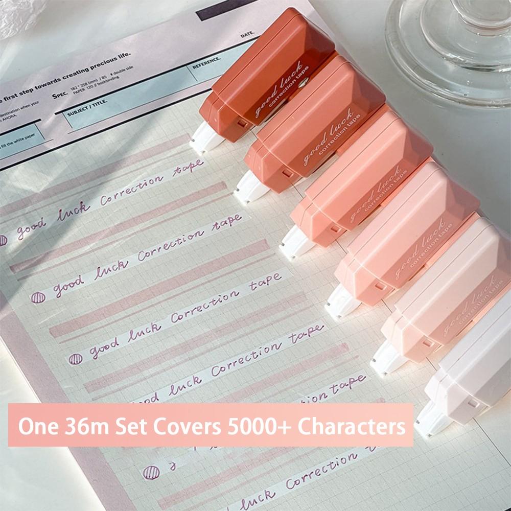 6-Pack Graduated Color Correction Tape, Smooth Multi-Color Portable Eraser Bands, Large Capacity for School & Office Use, Visual Appeal