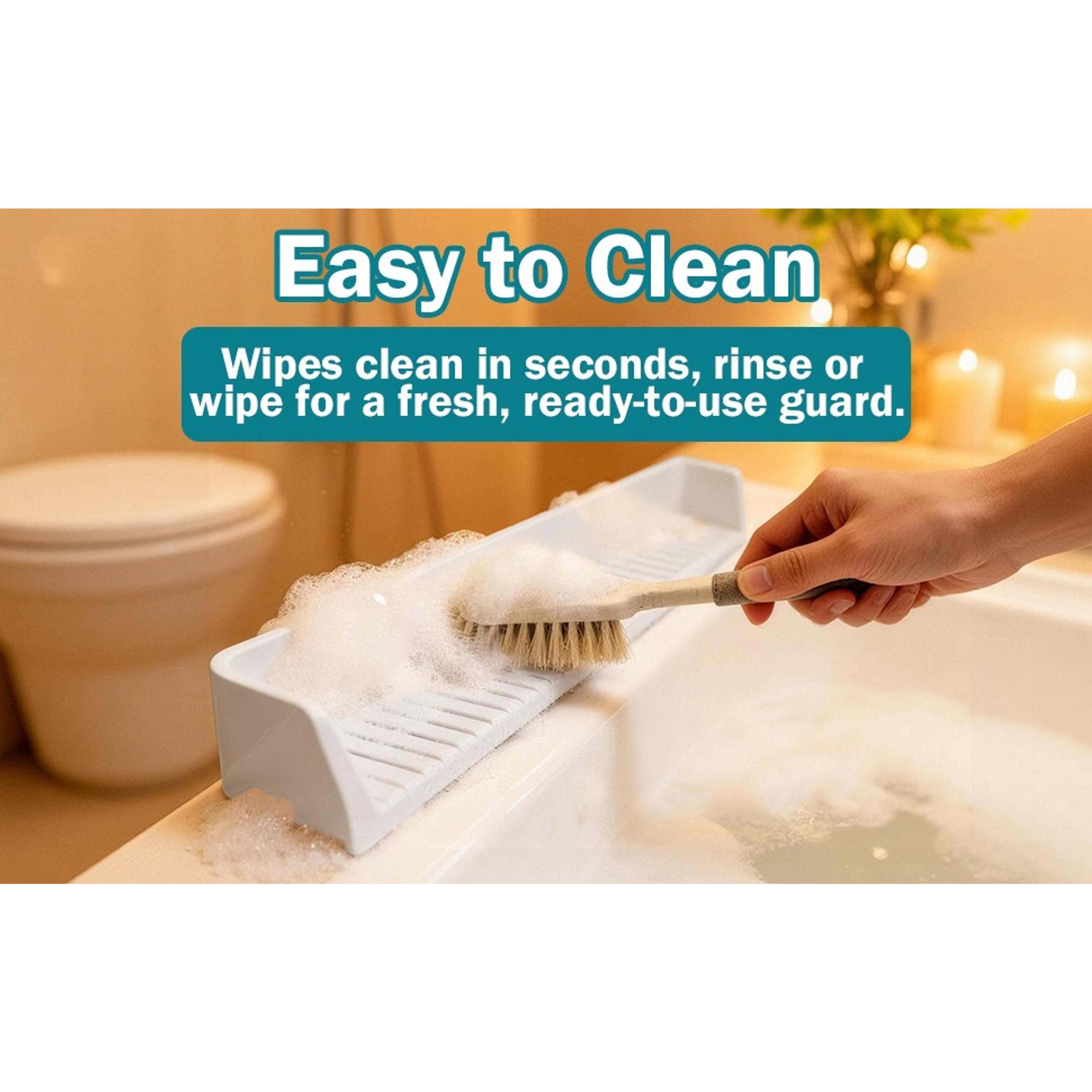 31" Extra Long Flexible Silicone Bathtub Splash Guard, Functional Bath Accessory with Organiser, Toy Tray & Caddy Holder for Kids, Prevents Water Spills & Messy Floors, Grey Tub Edge Guard, Play Shelf 31" Extra Long Flexible Silicone Bathtub Splash Guard, Functional Bath Accessory with Organiser, Toy Tray & Caddy Holder for Kids, Prevents Water Spills & Messy Floors, Grey Tub Edge Guard, Play Shelf