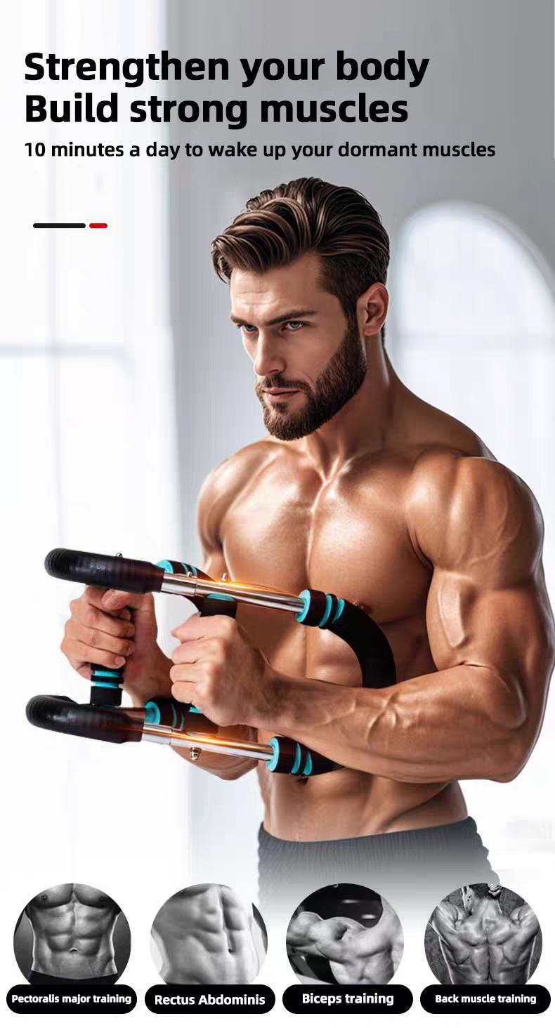 U-shaped Multifunctional Arm Strength Trainer, Chest Exercise Equipment, Portable Spring Resistance Band with 2 Adjustable Gears, Detachable Design, Comfortable Grip, Home Fitness Equipment