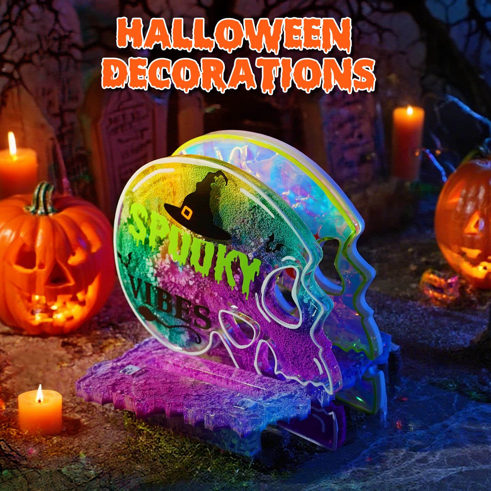 4 Pcs Skull Coaster Resin Molds, Coaster Silicone Molds with Holder, Halloween Coaster Molds for Epoxy Resin, Skull Coasters Decoration for Festival, Ideal Gifts for Crafter and Artist - LET'S RESIN