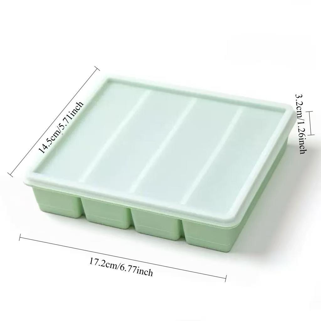 Reusable Silicone Freezer Tray with Lid, Durable Kitchen Storage for Soups, Broths, Sauces, Stackable Food Prep Container, Essential Kitchen Accessory