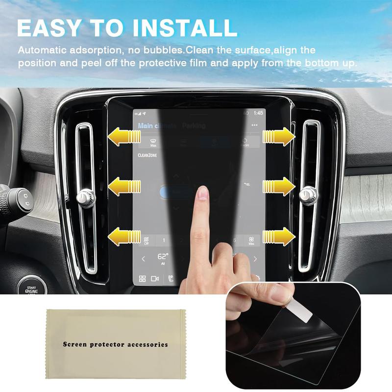 Canvcle 8.7-Inch Screen Protector for 2016-2025 Volvo V90 XC90 S90 XC60 V60 S60 XC40 9H Tempered Glass Navigation Touchscreen Film Easy Install Smooth Touch Protection
