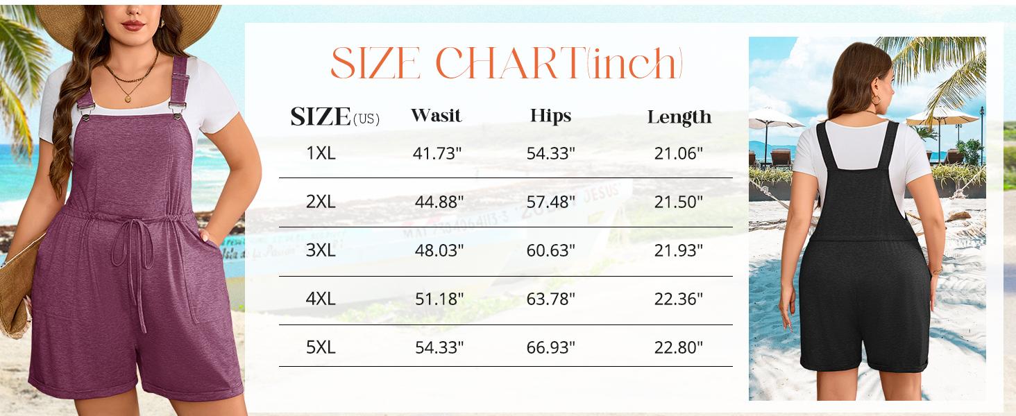 Chulianyouhuo 2026 Women's Plus Size Jumpsuit Overalls Strappy High Waist Short Romper with Pockets Casual Sleeveless Fitted Summer Beach Wear Womenswear Chulianyouhuo 2026 Women's Plus Size Jumpsuit Overalls Strappy High Waist Short Romper with Pockets Casual Sleeveless Fitted Summer Beach Wear Womenswear