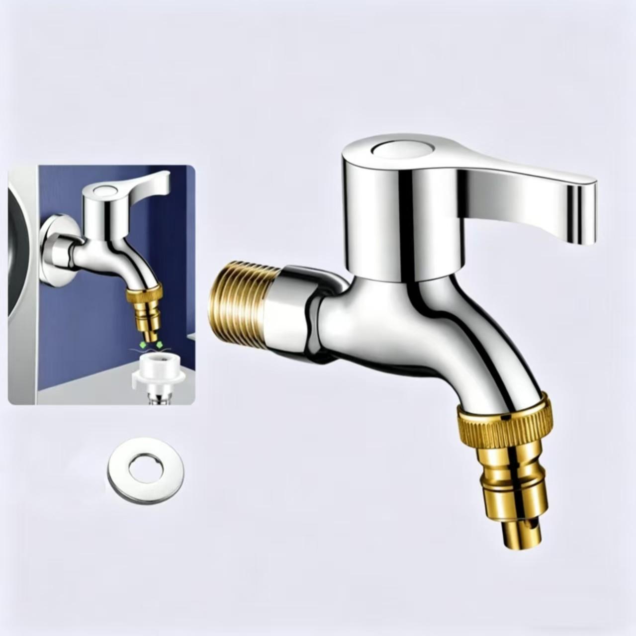 Copper Color Faucet for Home Use, Suitable for Bathroom, Mop Bucket, Washing Machine, Outdoor Faucet, Durable and Stylish Design