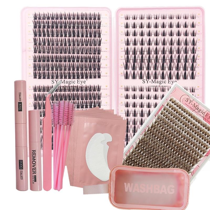 2 Box Pack 704/720/736 Cluster False Eyelashes Set, Natural Look, Brown color 40D, 8-16mm Mixed Length, DIY Single Cluster Lashes, Natural Look & Wispy & Ultra Soft & Super Light For Daily Life & Party & Music Festival