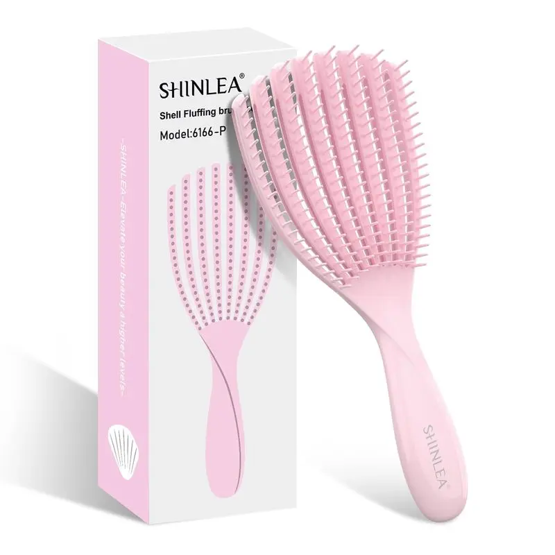 Specialized hair-smoothing comb for curly hair, suitable for both wet and dry use, ideal for thick, thin, wavy, and curly hair, gently smooths hair, reduces breakage, suitable for men, women, and children (pink): Beauty and personal care, Gentle Brushing,