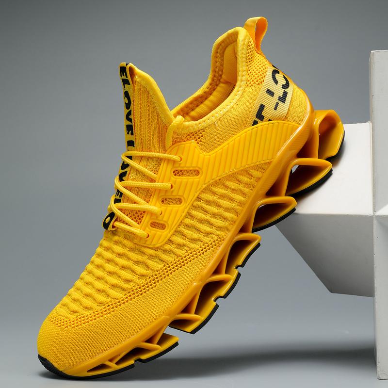 Men's Letter Design Summer Running Shoes，2024 Casual Sneakers，Sporty Hollow Out Design Lightweight Breathable Shoes，Lace Up Shoes for Daily Wear