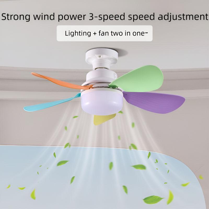 Modern E27 Screw Base Ceiling Fan Light, Quiet Wind Design, Ideal for Living Room Dining Bedroom, Energy Efficient F Rating