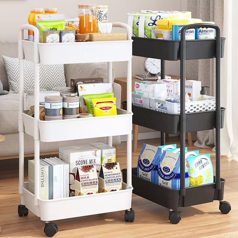 Multi-Layer Mobile Cart Storage Rack, Kitchen Bathroom Bedside Snack Bookshelf, Perfect Holiday Gift for Friends, Birthday Present