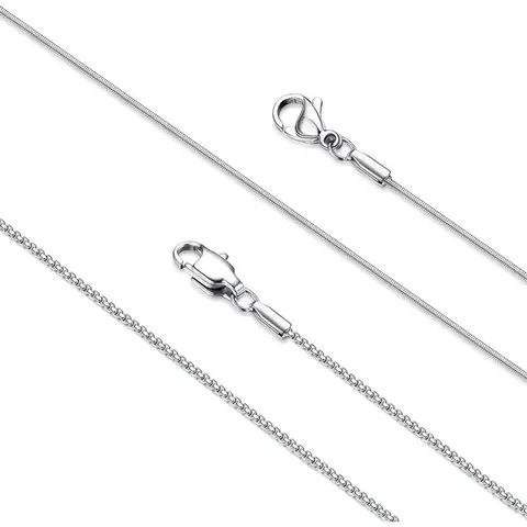 CASSIECA 1mm Super Thin & Strong Stainless Steel 2 Strand Round Snake Box Chain Necklace, 16 30 Inch, Necklaces for Women for Daily Wear Sohochic