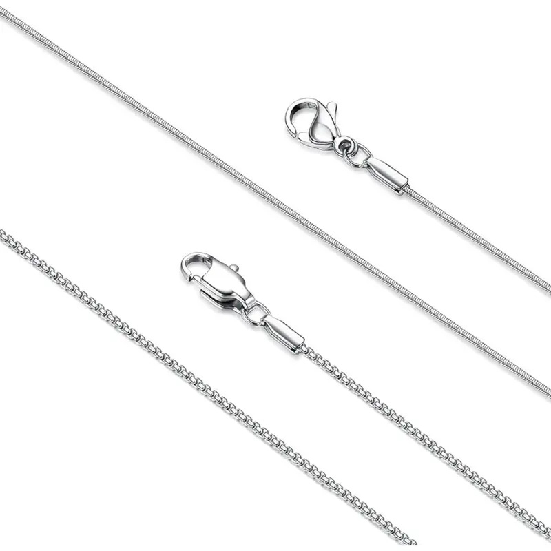CASSIECA 1mm Super Thin & Strong Stainless Steel 2 Strand Round Snake Box Chain Necklace, 16 30 Inch, Necklaces for Women for Daily Wear Sohochic