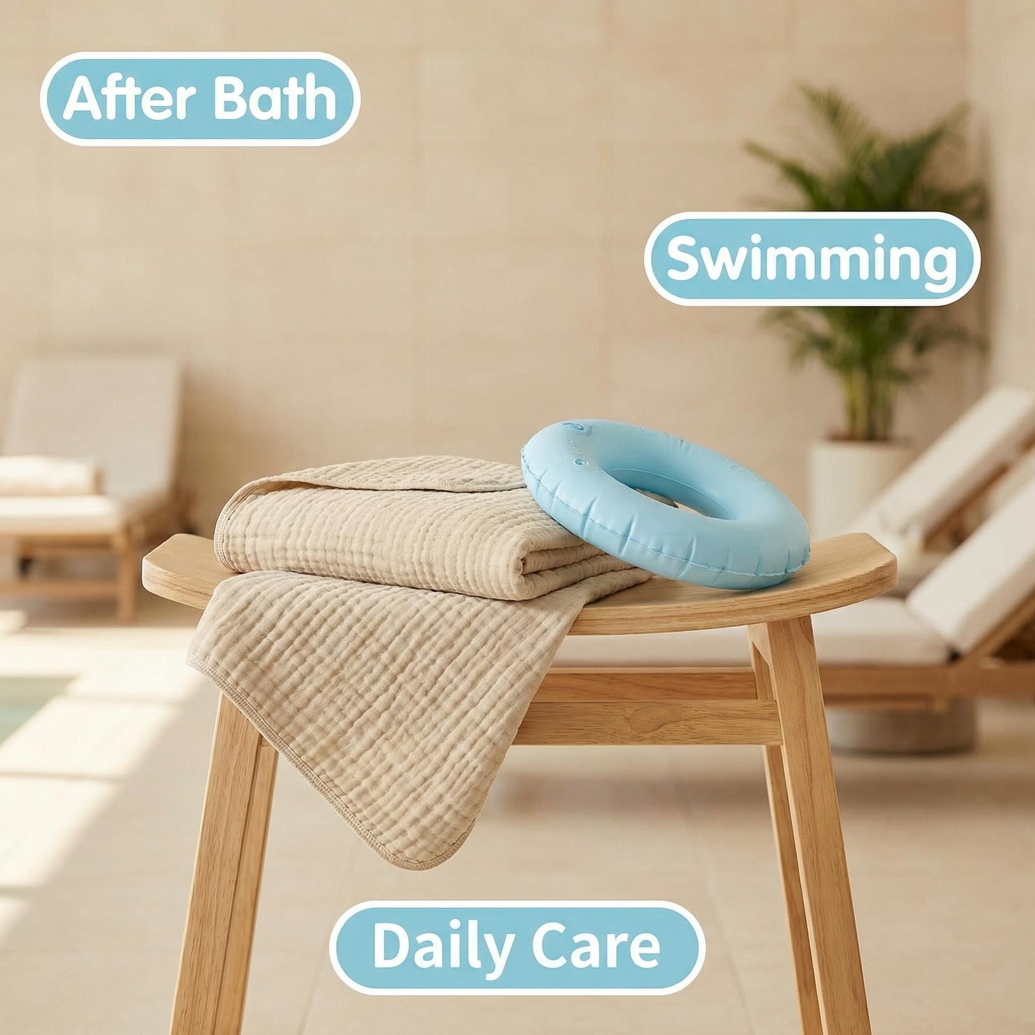 2pcs Baby Hooded Towels, Soft Cotton Absorbent Children Bathrobe, Pure Color All Seasons, Washable No Fading, Perfect Baby Shower Gift