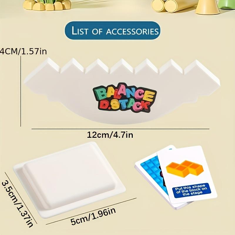 Balance Tower Stacking Game, Family Game: Fun Interactive Tabletop Toy Suitable for Children and Adults, Includes 16/48 Blocks, 22 Cards, 1 Support Plate, 1 Base, 1 Penalty Plate, Fun Party Prop, Great Gift for Halloween, Christmas, Birthdays