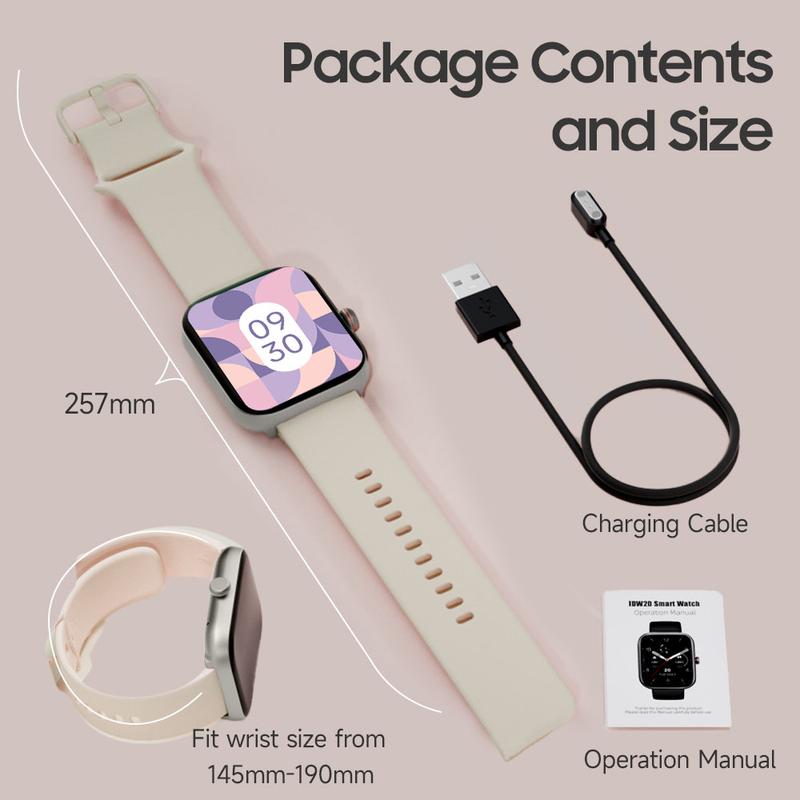 TOOBUR Fashion Smart Watch For Women Men，Fitness Sport Watch with Step Counter/Sleep Tracker/100 Sports Modes SmartWatch Compatible Android iOS