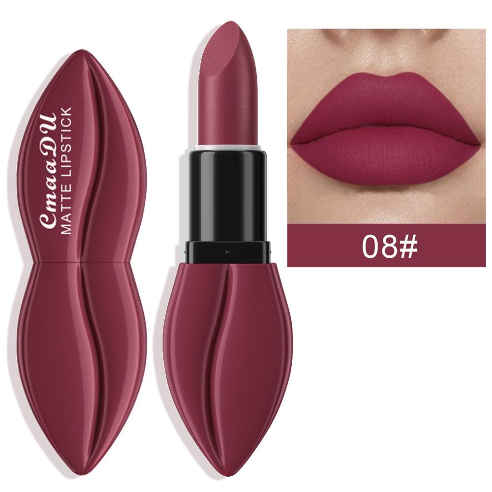 CmaaDu 10-Color Matte Moisturizing Lipstick, Professional Lip Cosmetics for Women with Fashionable Lip Design, Essential for Daily and Holiday Makeup, Moisturized Lipstick Gift