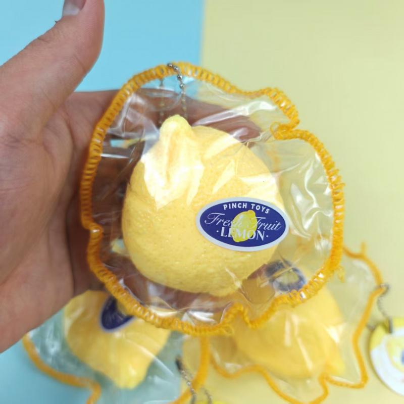 Stitched Lemon Squishy, Stress Relief Toy, Desk Pet Toy, New Fruit Squishy, Decompression Toy, Squeeze Toy, Fidget Toy, Anxiety Relief, Portable Relax Toy