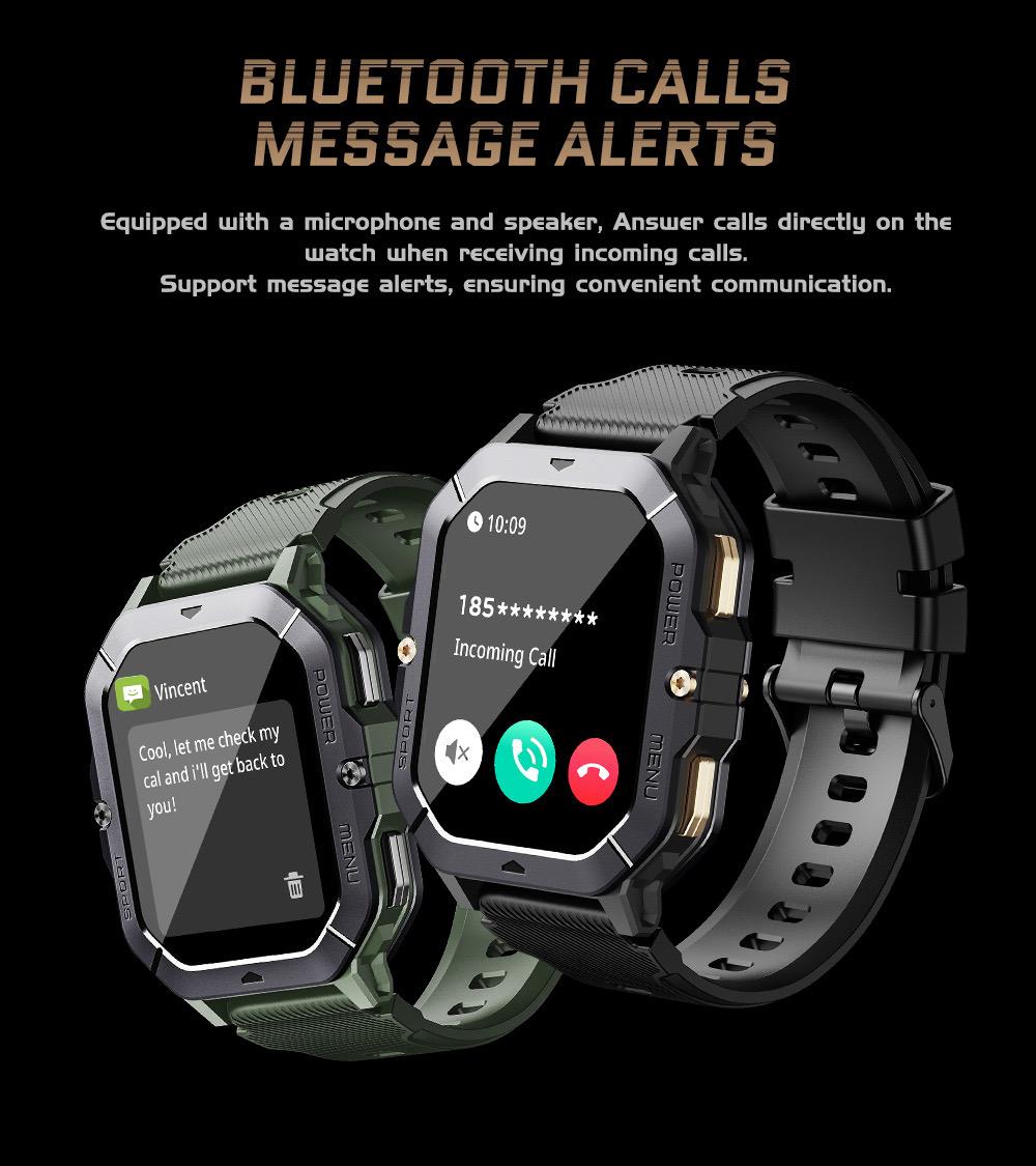 C28 Smartwatch Waterproof 2.02 Inch HD Display Ai Features Supports 10m Depth Battery Capacity 410mah over 120 Sports Modes Heart Rate Sleep Monitor