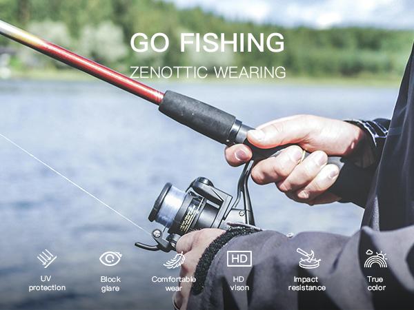 ZENOTTIC Night Vision Glasses for Daily Use TR90 Frame HD Polarization Anti Glare lenses Driving Riding Cycling Lightweight Durable Sunglasses UV400 Protection Windproof Polarized