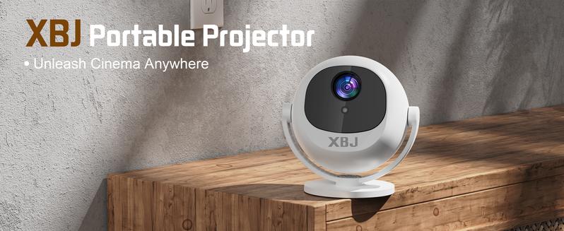 XBJ  Supports 4K,350ANSl  2.4/5G WiFi 360° HD Projection Dual band Wireless 6+ BT4.2 LED 150 InchScreen Built-in Speaker Multifunctional Projector for HomeCinema and Christmas Gifts New Year Gifts Theater-Grade High-quality Christmas Gifts