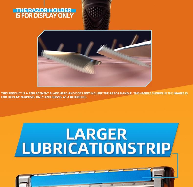 Gillette Fusion5 Razor Blades (8 Heads), Five-Layer Blades for Men, Daily Shaving, Home & Travel, Replacement Pack