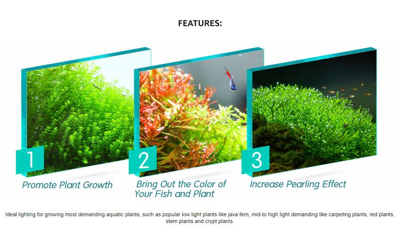 hygger 100W/60W Aquarium Light Full Spectrum RGB COB LED Clip On Fish Tank Grow Light with Mounting Bracket Compatible with Timer Smart Plug for Low-to High Light Demanding Aquatic Plants