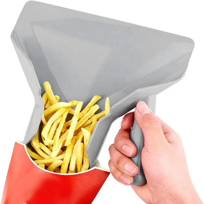 1 Count French Fry Popcorn Scoop, Popcorn Scoop for Popcorn Machine French Fry Scoop Chip Popcorn Bagger for Ice Candy Snacks French Fry Bagger with Right Handle
