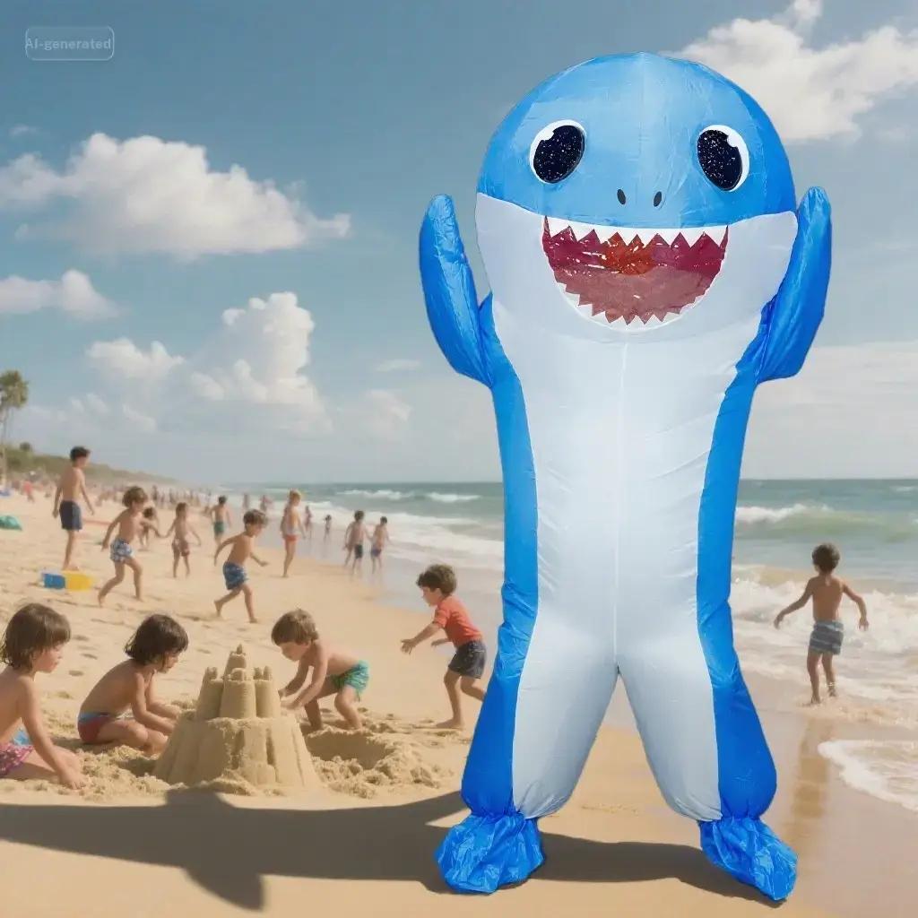 Adult Inflatable Shark Costume, Halloween Inflatable Shark, Fun Party Role Play Dress-Up Clothes, Model Dl0157, Party Apparel