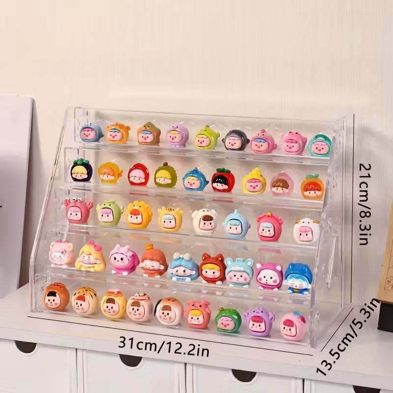 Acrylic Mini Display Box, Transparent Multi-Layer Desktop Storage Rack, display shelf, Toy and Gem Display Holder, Ideal Valentine's Day Gift