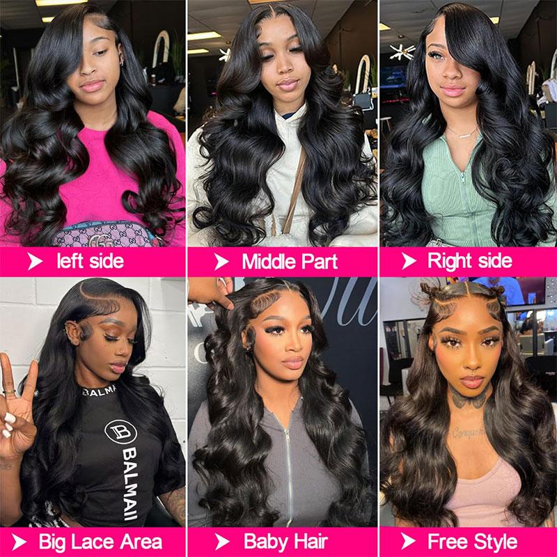 Body Wave 9x6 Glueless Wig Ready To wear Pre Cut 13x4 Lace Frontal Human Hair Wigs Pre Plucked 6x4 Transparent Wave Lace Closure Wig Brazilian Human Hair Wigs For Women 180% Density TikTokShopBlackFriday
