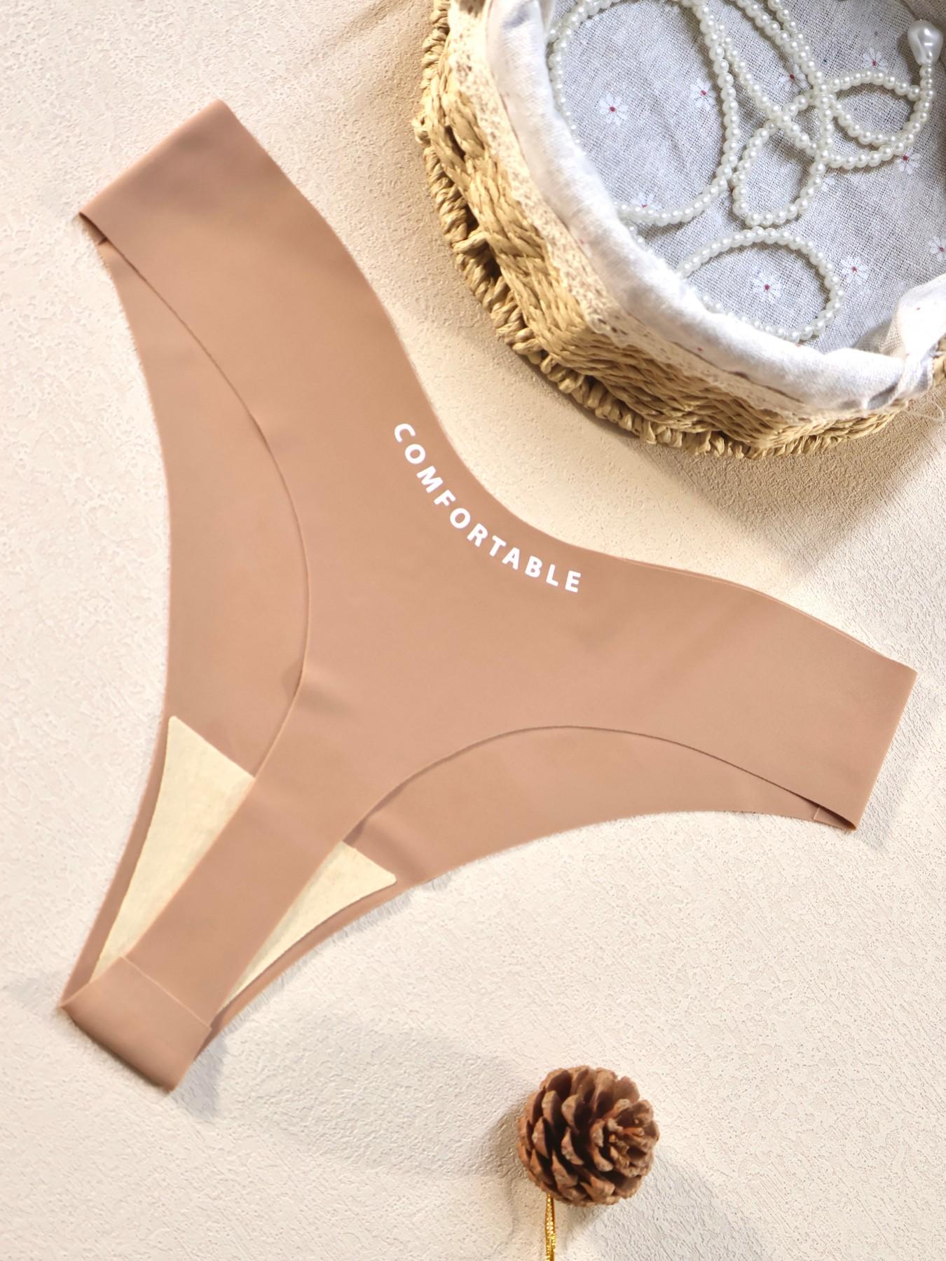 Women's Seamless Thong Underwear Set, Breathable Ice Silk Yoga Panties, Ultra-Thin Low Waist Comfort Fit, Perfect Gift for Girlfriend & Mom, Seamless Garments