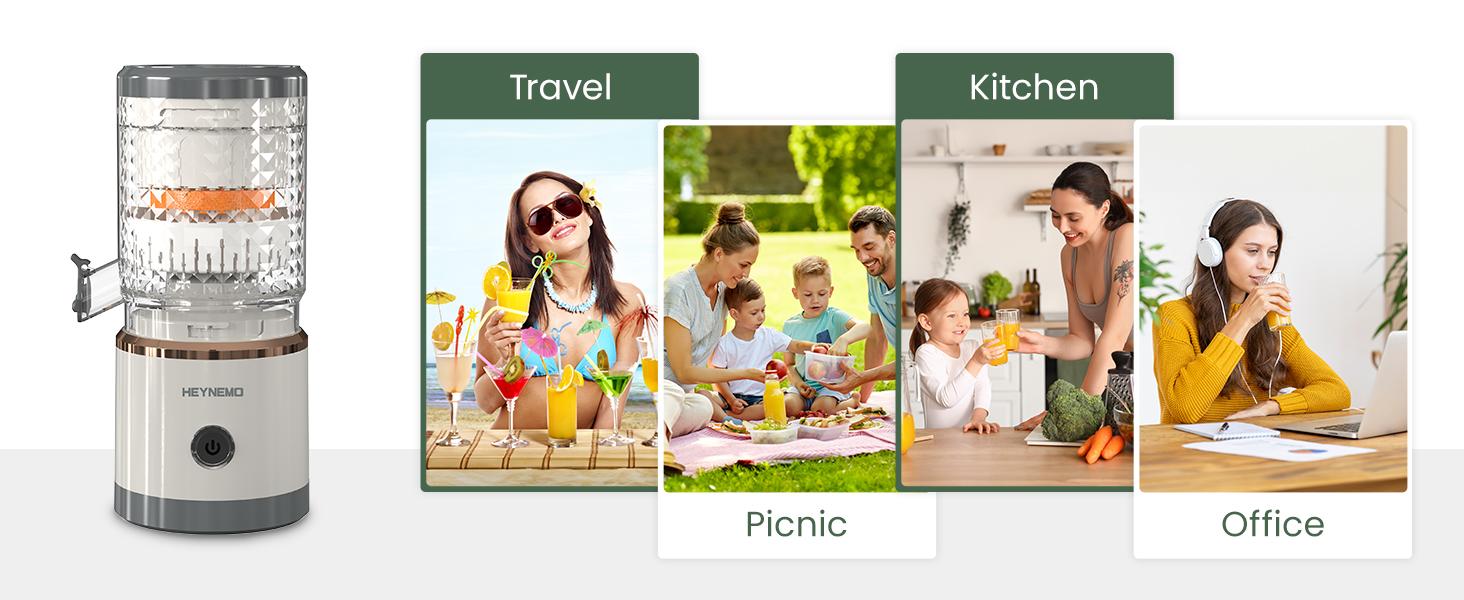 Sunvivi Dual Head Electric Citrus Juicer, Plug-in Model Juicer Machine with Power Cord & Cleaning Brush, Portable Lemon Squeezer for Fresh Orange, Lemon, Lime, Kiwi, Grapefruit, Easy to Clean & Use