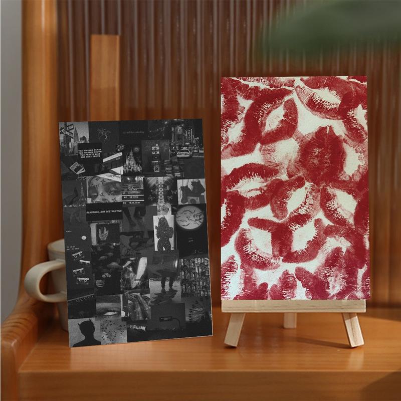 50 Deep Aesthetic Pictures, Vintage Rock Poster Wall Decor, Bedroom Retro Music Stickers, Fashionable Art Prints, Abstract Pattern Print, Room Wall Mosaic Set