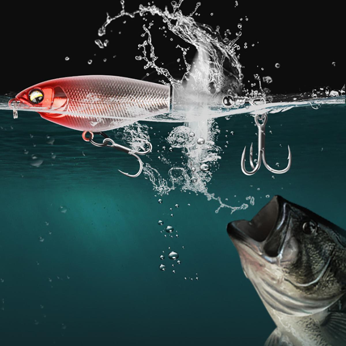 5PCS-Top Water Fishing Lures with BKK Hooks, Whopper Lure for Freshwater or Saltwater, Floating Lures for Bass Catfish Pike, Surface Wobble PoPobait Bass Baits Teasers Fishing Gifts for Men