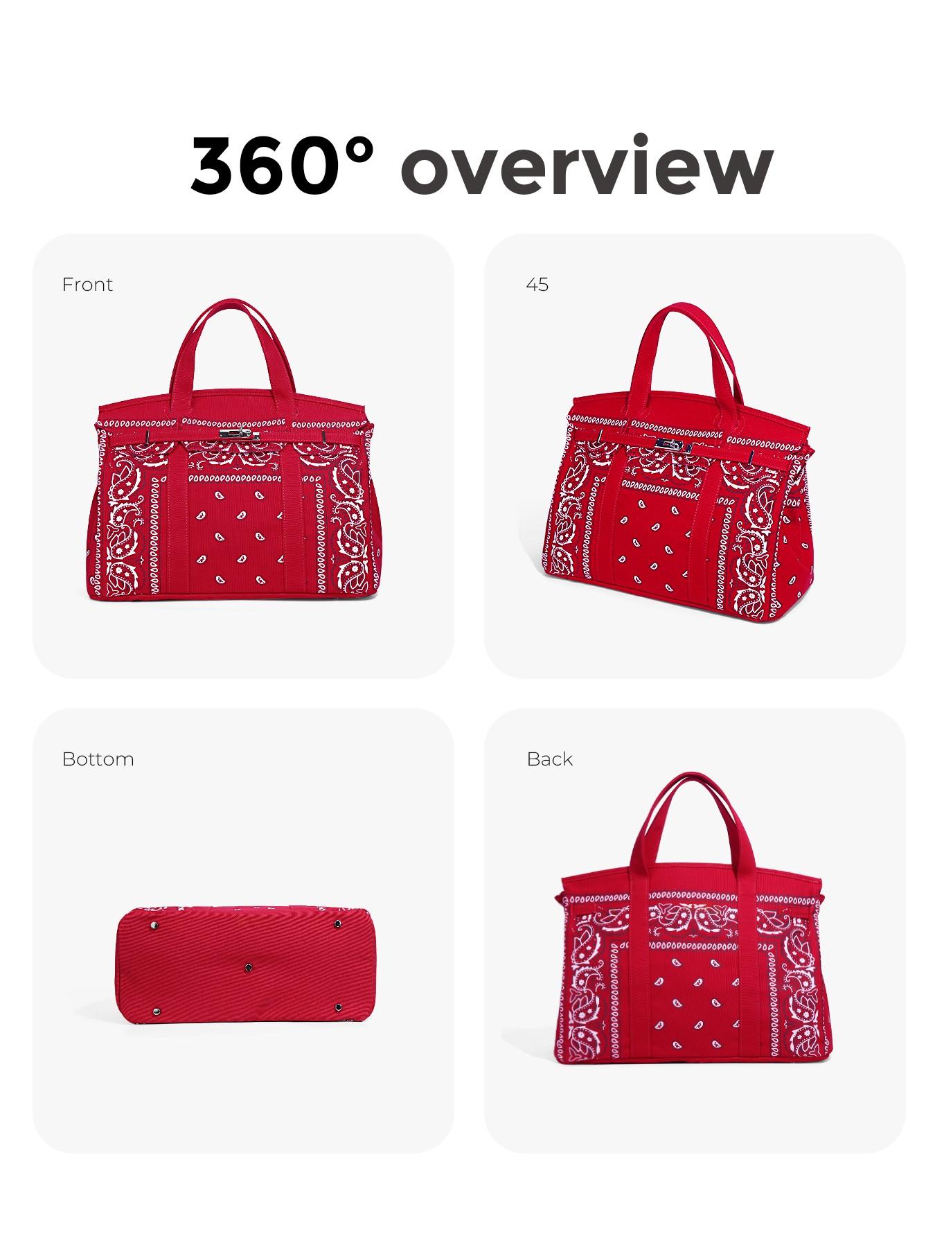 Women's Paisley Print Large Capacity Tote Bag, Vintage Bandana Style Top Handle Handbag, Casual Shoulder Bag with Metal Hardware for Work, Shopping & Travel