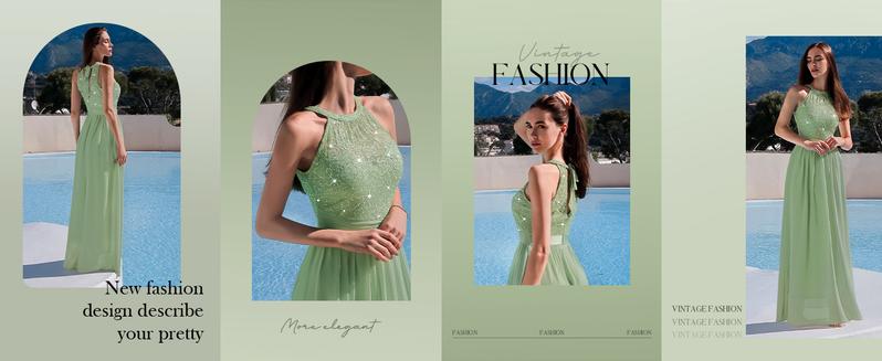 MIUSOL 24447A Women's Sequin Lace Sleeveless Halter Tie Back Ruched Waist Design Formal Evening Gowns Maxi Dress for Formal Event, Evening Party, Banquet, Festival, Quinceaneradress, Bridesmaid Dress