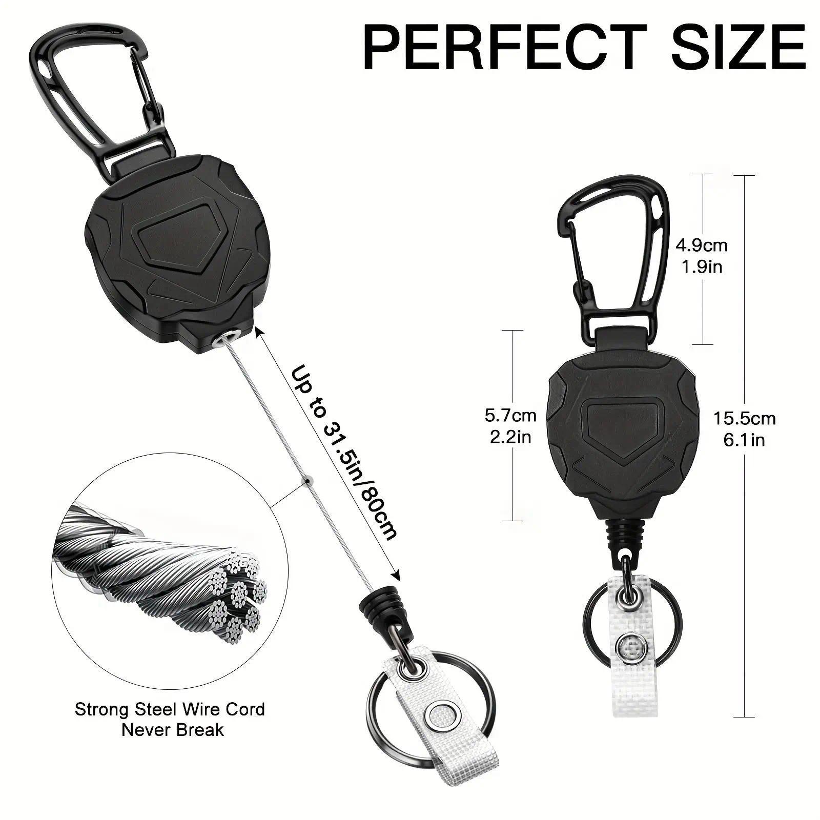 Retractable Heavy-Duty Badge Reel,Portable Hard Plastic ID Holder for Students and Workers, Id Badge Holders Retractable