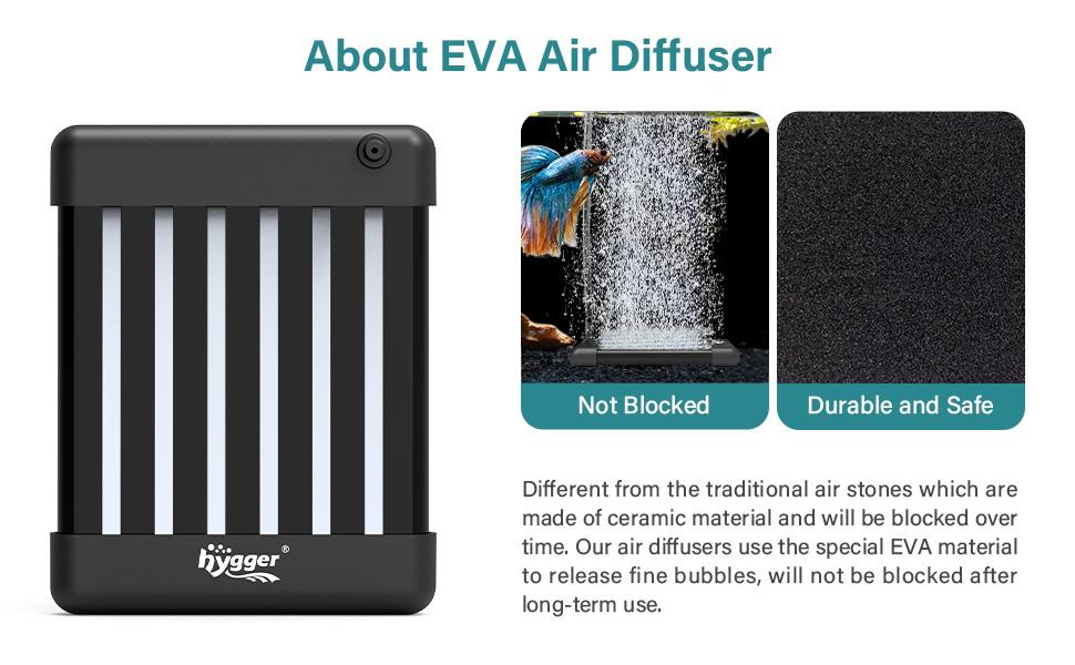 hygger aquarium bubble tube Non-Clogging Fish Tank Bubbler, Aquarium Air Stone with Special EVA Material, Air Bubbler for Nano Air Pump Fish Tank Small Bucket and Hydroponics