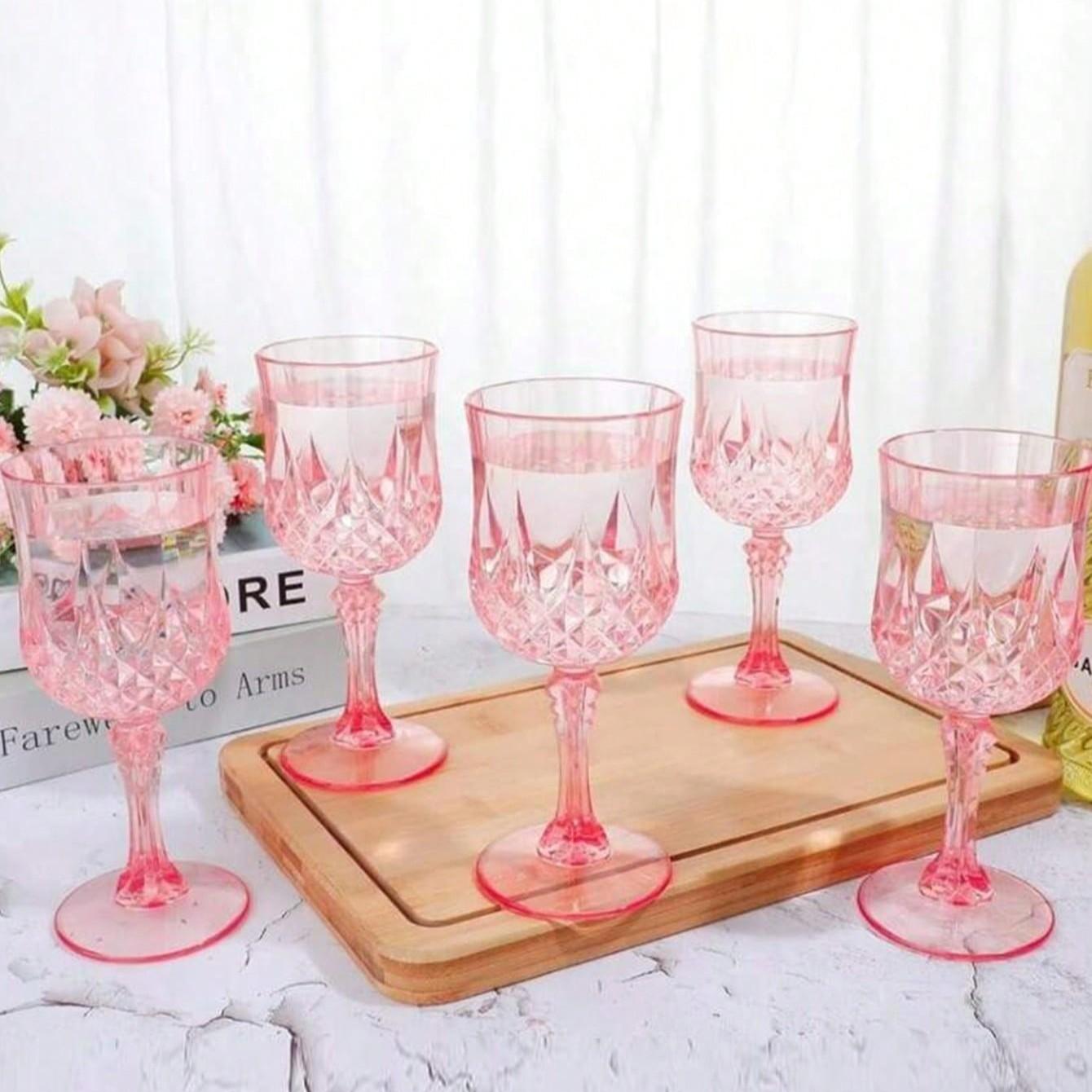 High-End Diamond Pattern Plastic Cup, Reusable Cups, Wine Champagne Water Glasses, Wedding Banquet Party Daily Use