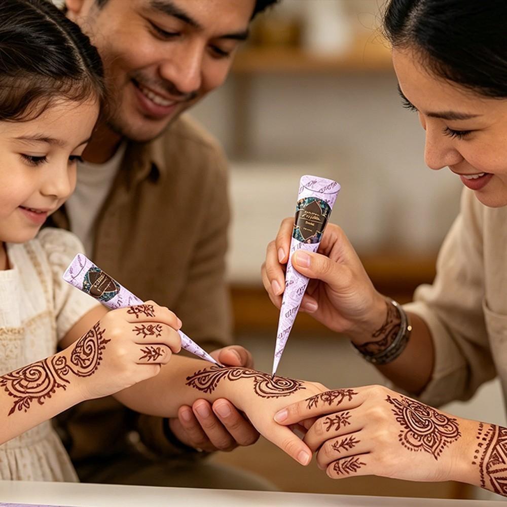 Plant Henna Temporary Tattoo Kit, DIY Tattoos, Natural Henna Drawing Gel, Gentle Low Irritation, Waterproof, Easy Application, Perfect for Weddings and Parties