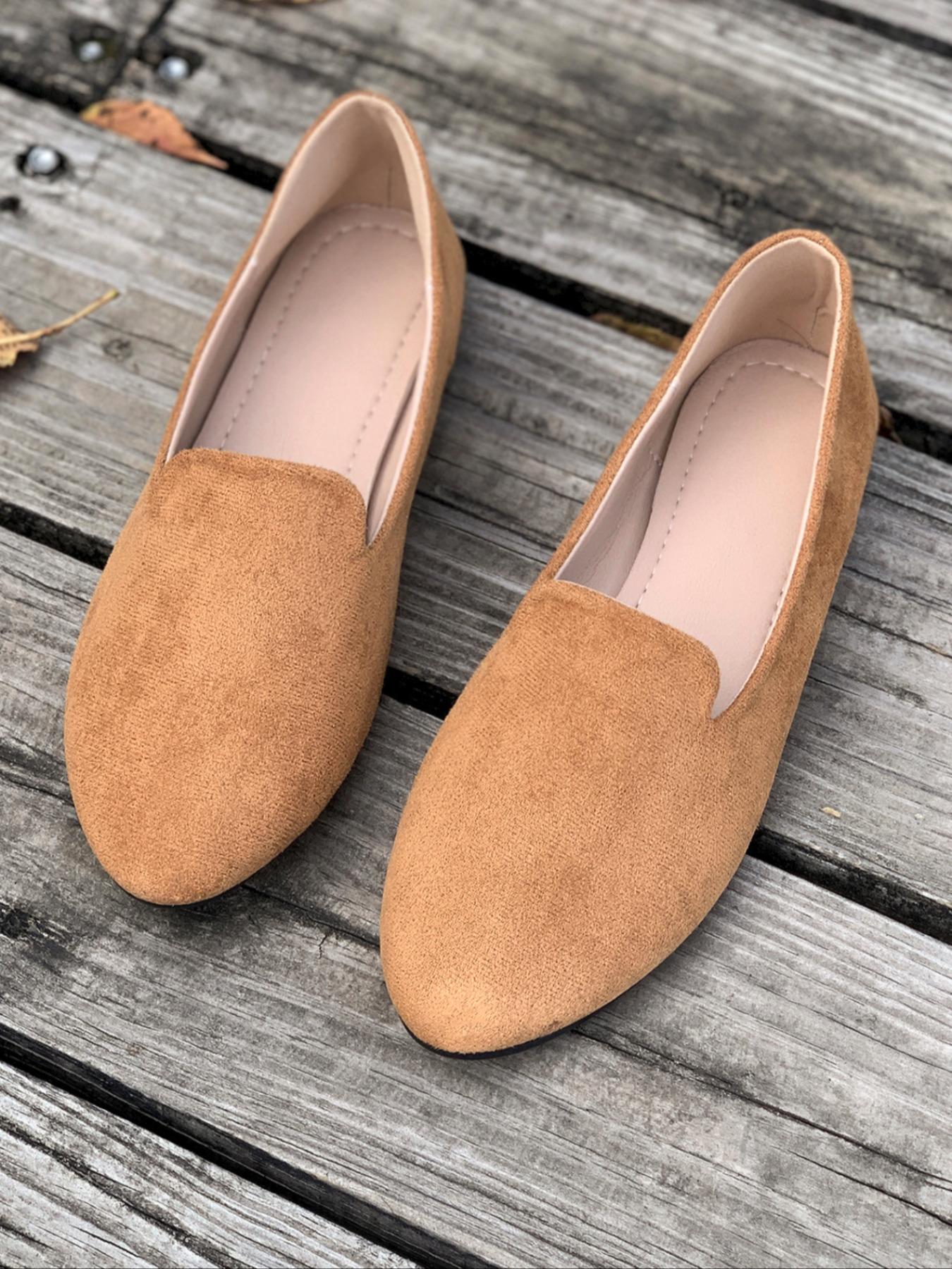 Women's Solid Color Pointed Toe Flats, Soft Sole Comfortable Slip-On Casual Shoes, Versatile Commuter Shoes for Work and Daily Wear