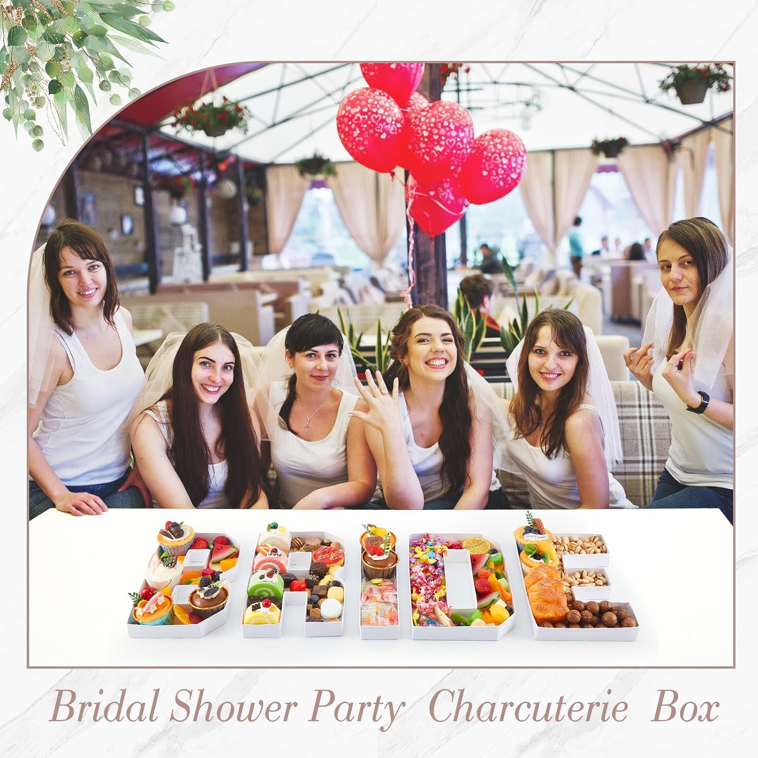 5 count Bride Charcuterie Letter Boxes, Preassembled  Trays | Sturdy Cardboard,  to Fill, Holds Fruit Candy Cupcakes , Ideal for Bridal Showers Weddings and Photo Displays