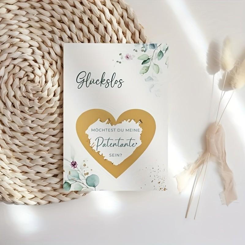German Scratch-Off Surprise Cards, 'möchtest Du Meine Patentante Sein' Godmother Invitation Card, Romantic Valentine's/birthday Gift