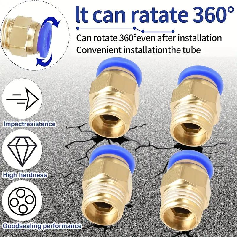 25-Piece Pneumatic Quick Connect Set, High Strength Copper Body, Blue Rubber Seal, 360 Degree Rotation, Fast Installation & Removal