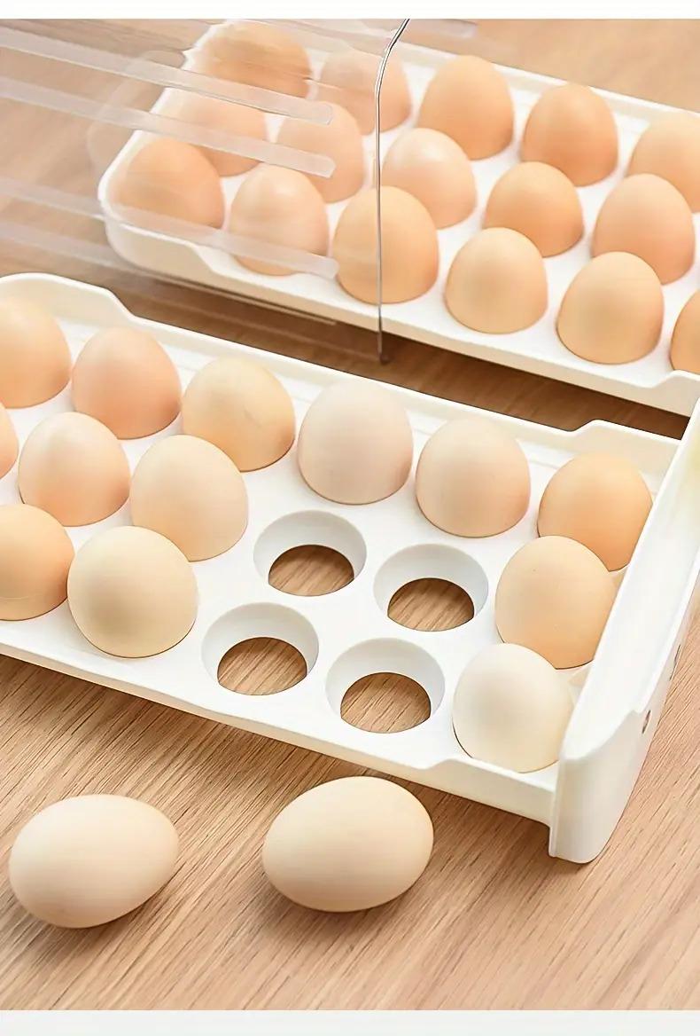 1pc18/36 drawer style egg rack, transparent rectangular stackable egg box, kitchen supplies