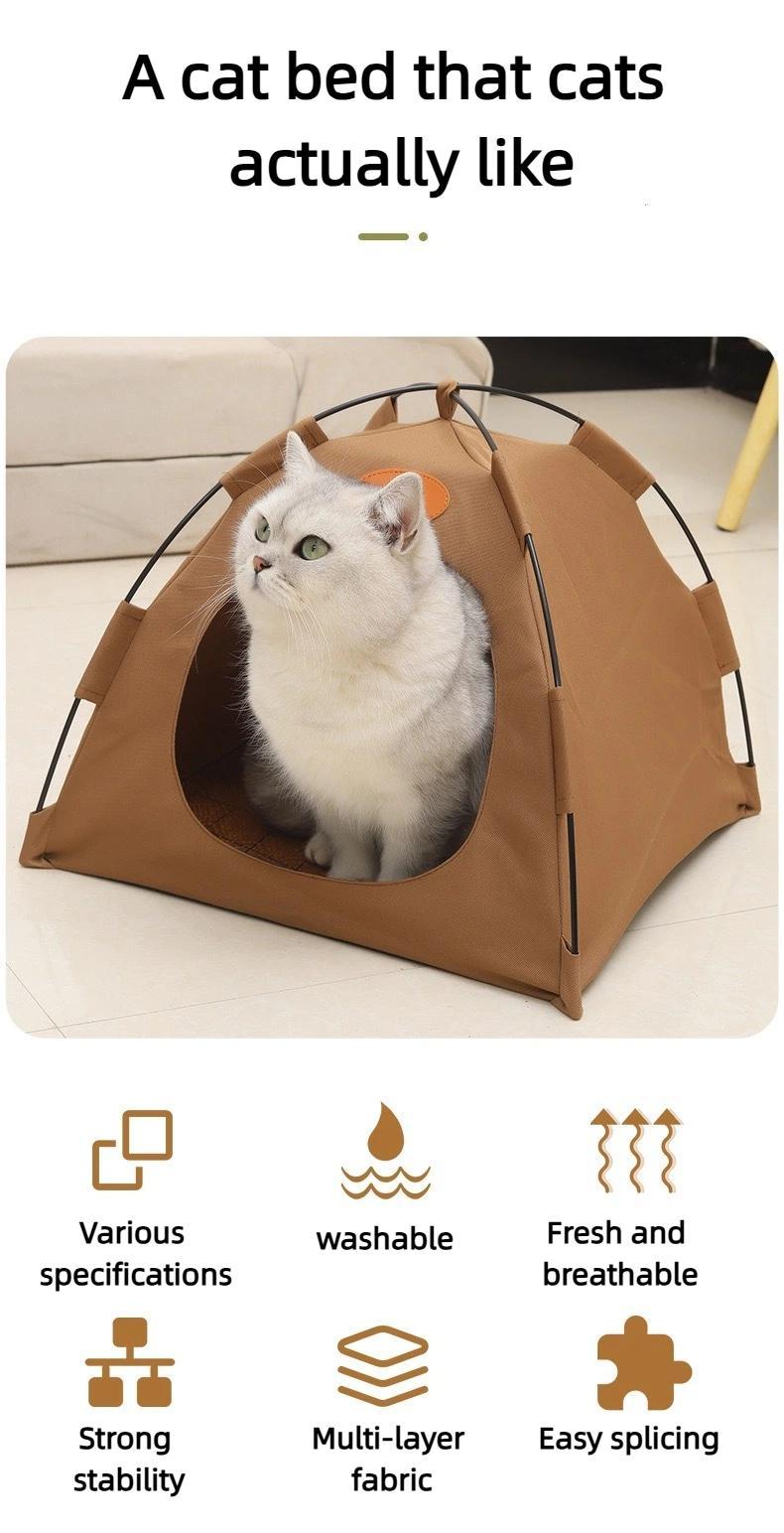Foldable Pet Tent -Indoor Bed With Double-sided Cushion - Pet Tent for Cats ,Puppies, Rabbits, Guinea Pigs, Hedgehogs, and Other Small Animals,Cat House