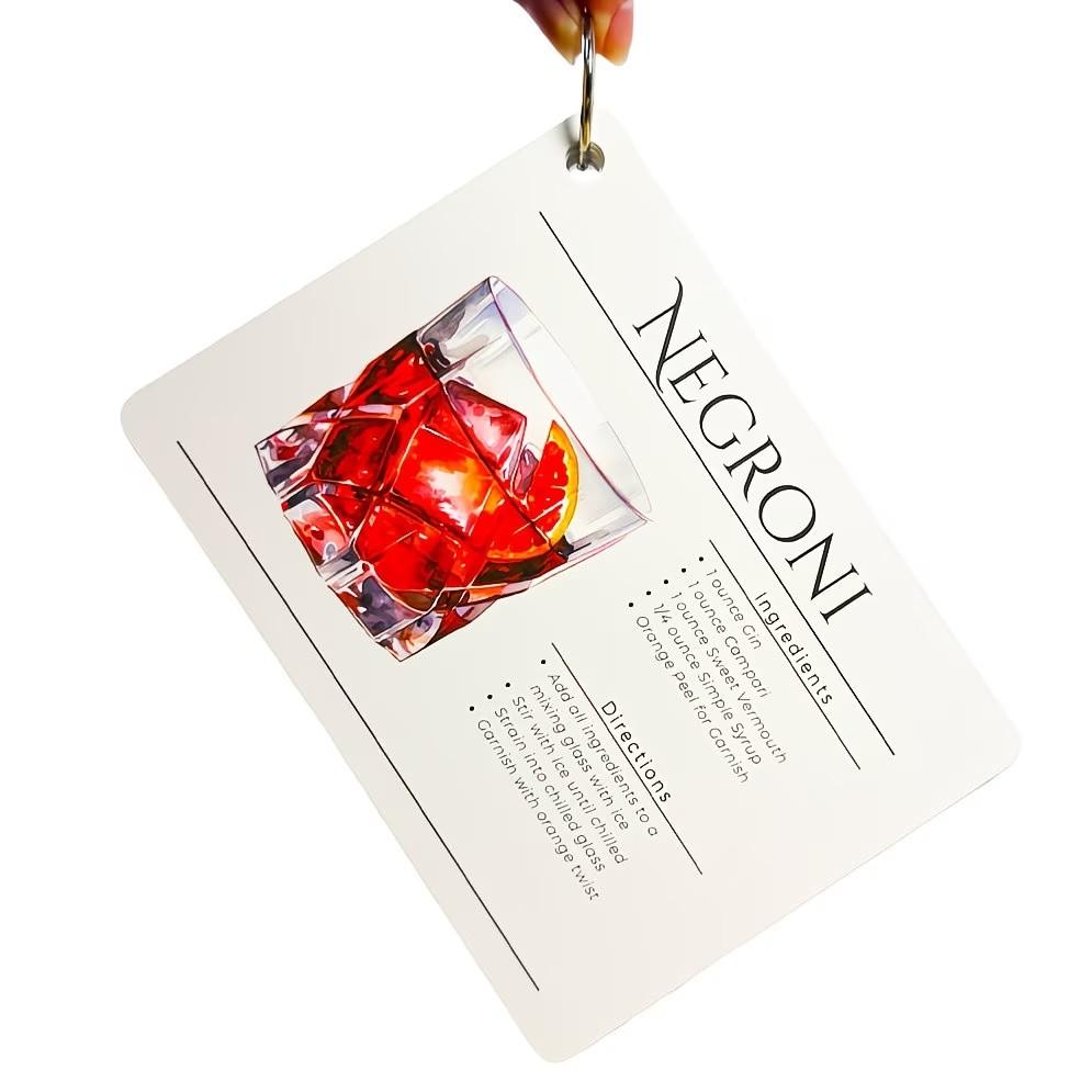 Bartender Starter Cocktail Recipe Cards, Classic Drink Quick Reference Guide, Perfect for Beach Home Bar Parties, 27 Cards 54 Recipes