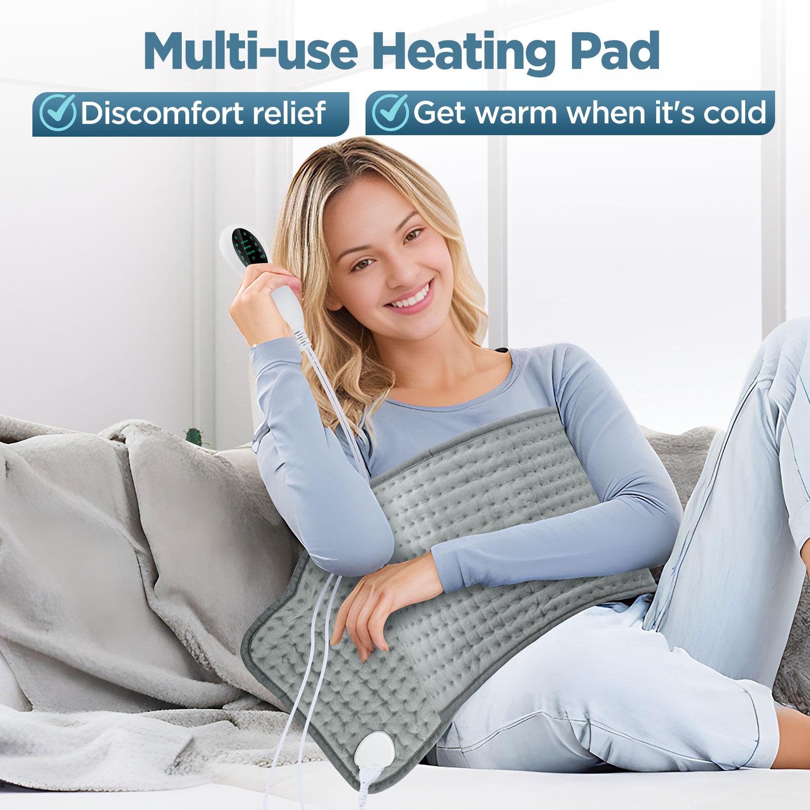 Electric Heated Pad, 10 Heat Settings & Timer,  Multifunctional Heating Cushion For Back Neck Shoulder Body Warmer, Winter Comfort Chrismas Gift