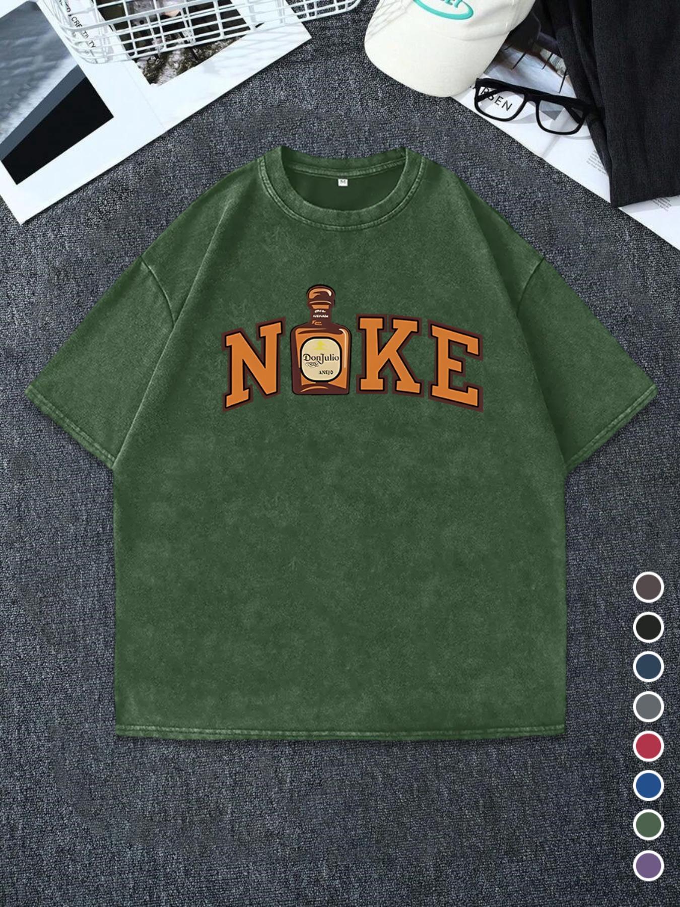 Men's Regular Fit Nose Print Round Neck Graphic Tee, Vintage Trendy Casual Short Sleeve T-shirt for Daily Wear, Men's Summer Outfit, Top